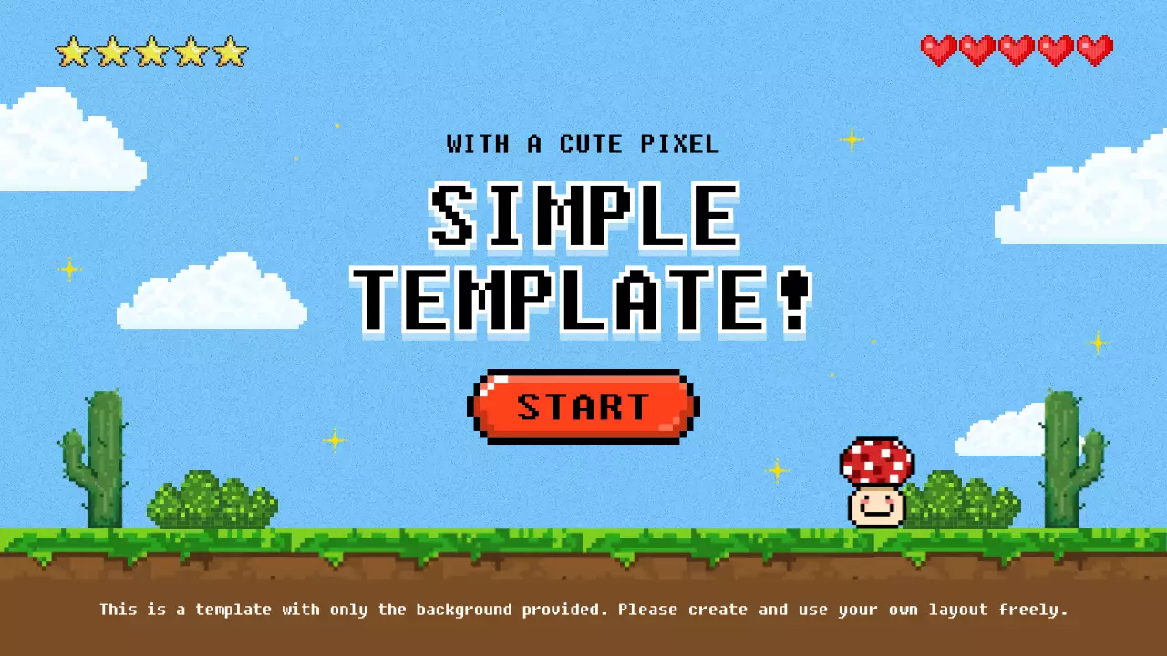 빨강과 하늘색의 레트로한 배경만 제공하는 소개서