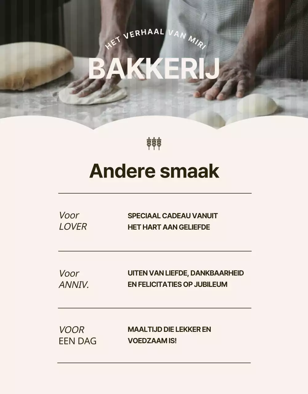 Promoot een modern bakkerij-evenement in zwart en beige
