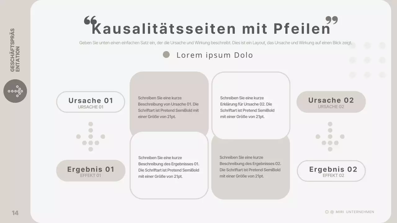 Eine einfache, beigefarbene Geschäftspräsentation