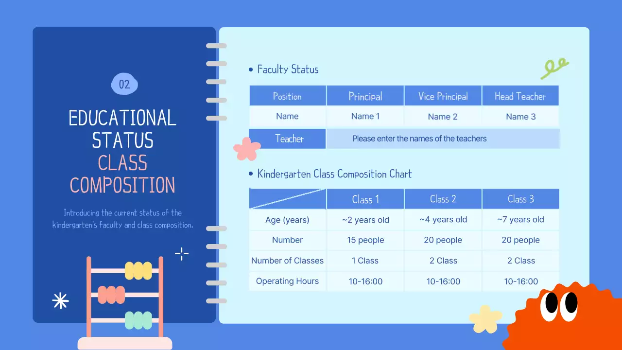 Blue Playful Kindergarten Guide Presentation