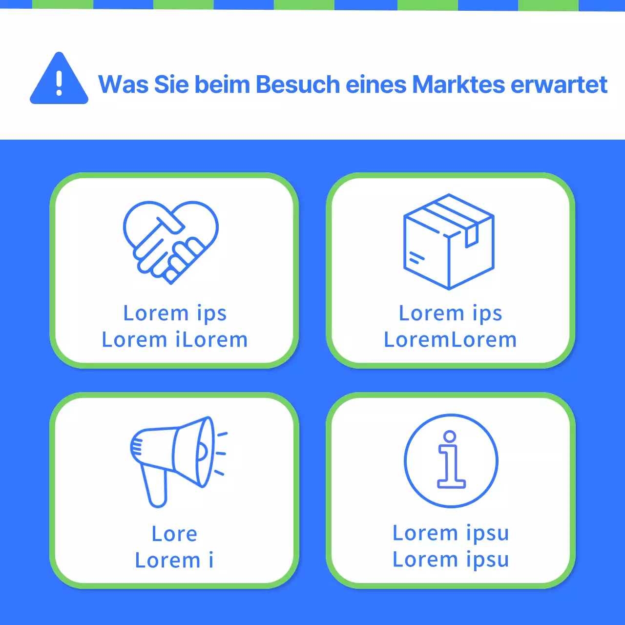 Ankündigung eines grünen und blauen Sharing-Marktes