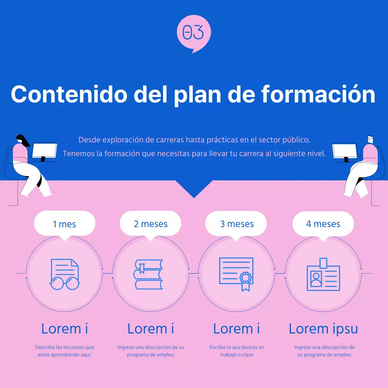 Promover el moderno programa azul y rosa Salto Profesional Femenino