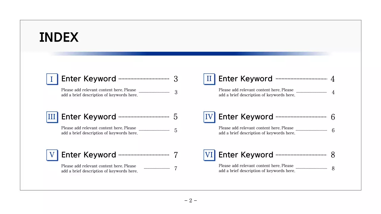 Basic printable report in navy blue and gray