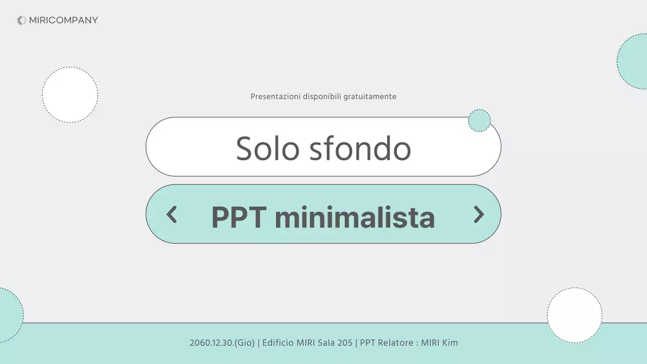 Presentazioni con un semplice sfondo grigio e menta