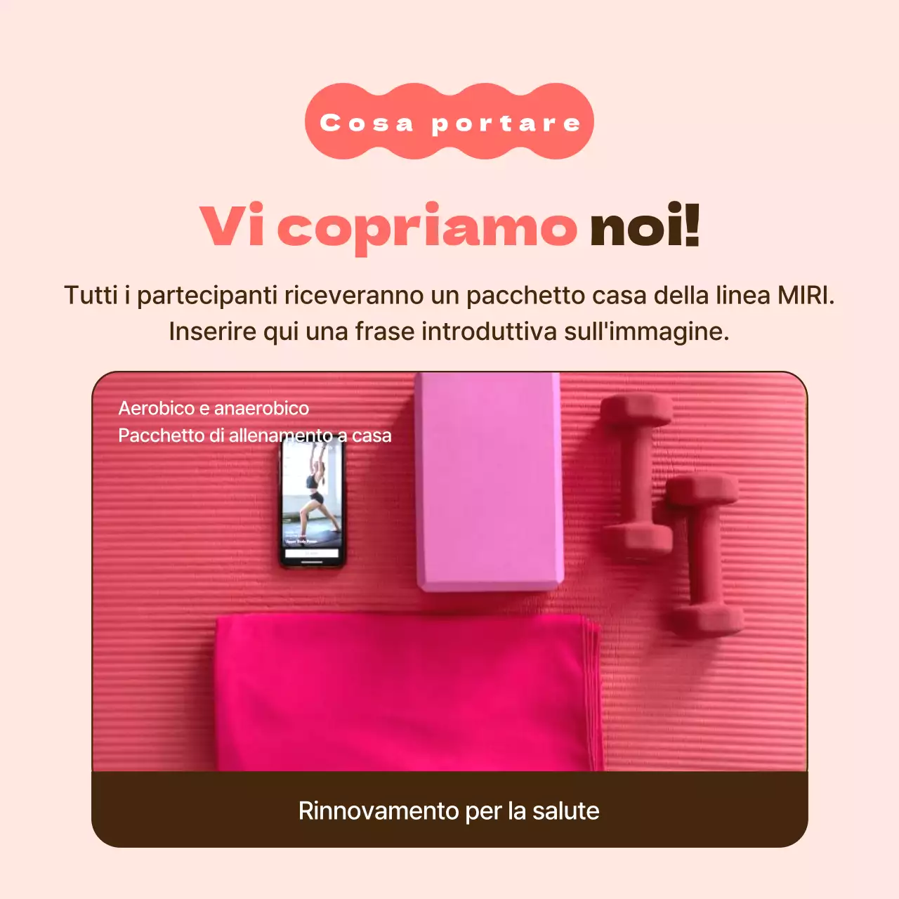 Promuovere un semplice allenamento casalingo in rosa e marrone per reclutare sostenitori