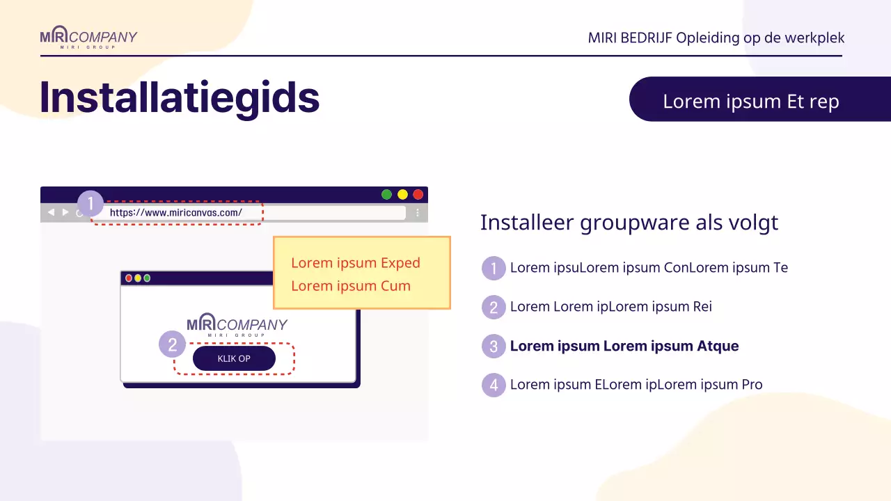 Een eenvoudige HR-trainingsgids in mauve en oranje