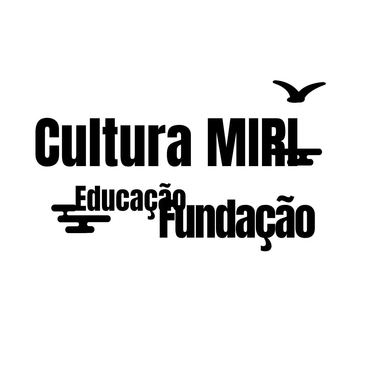 Logótipo de fundação de organização educativa com conceito tipográfico