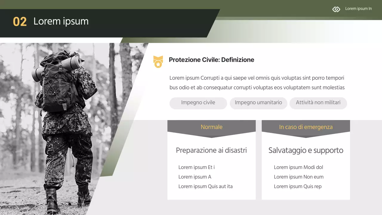 Materiale di addestramento moderno per la protezione civile in giallo e kaki