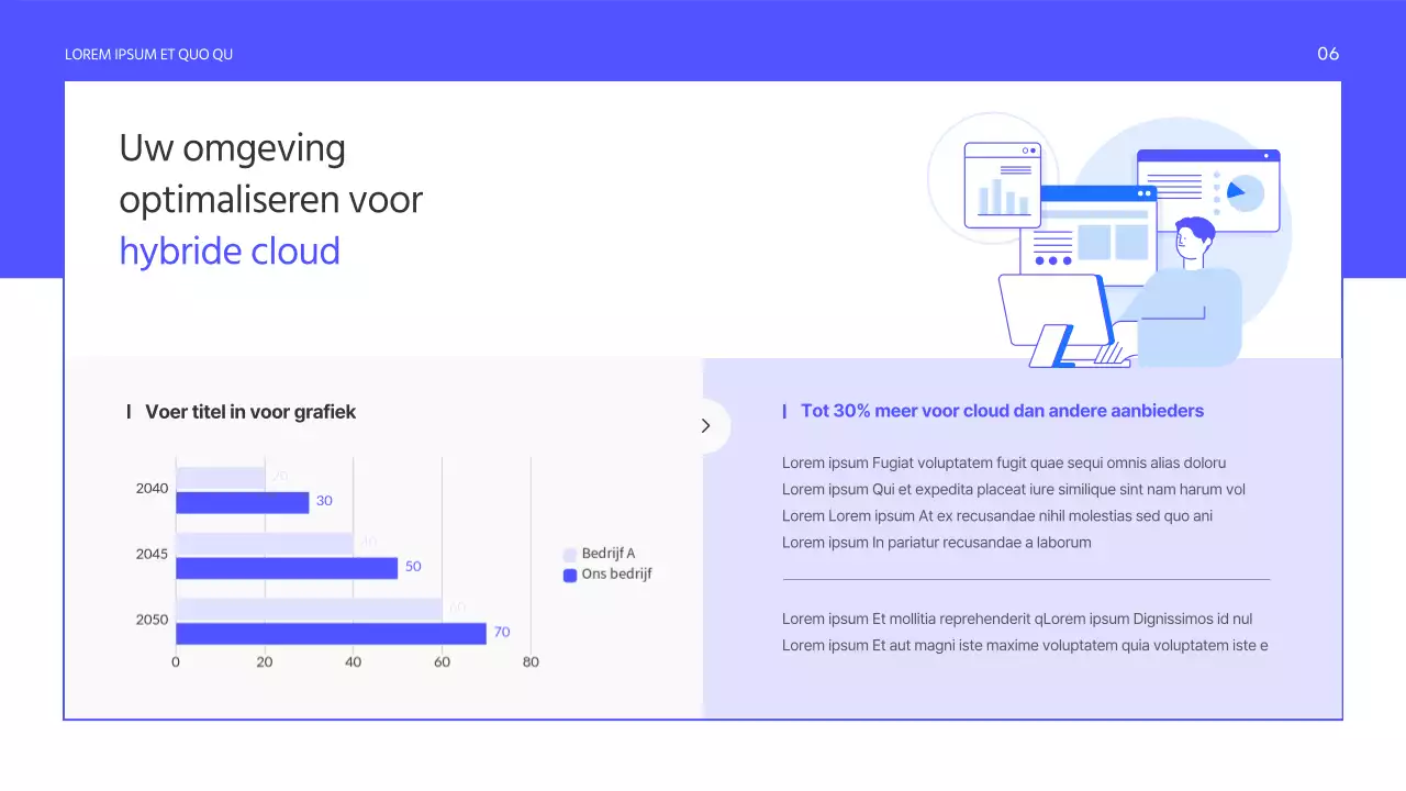 Een eenvoudige, paarse zakelijke serviceprospectus