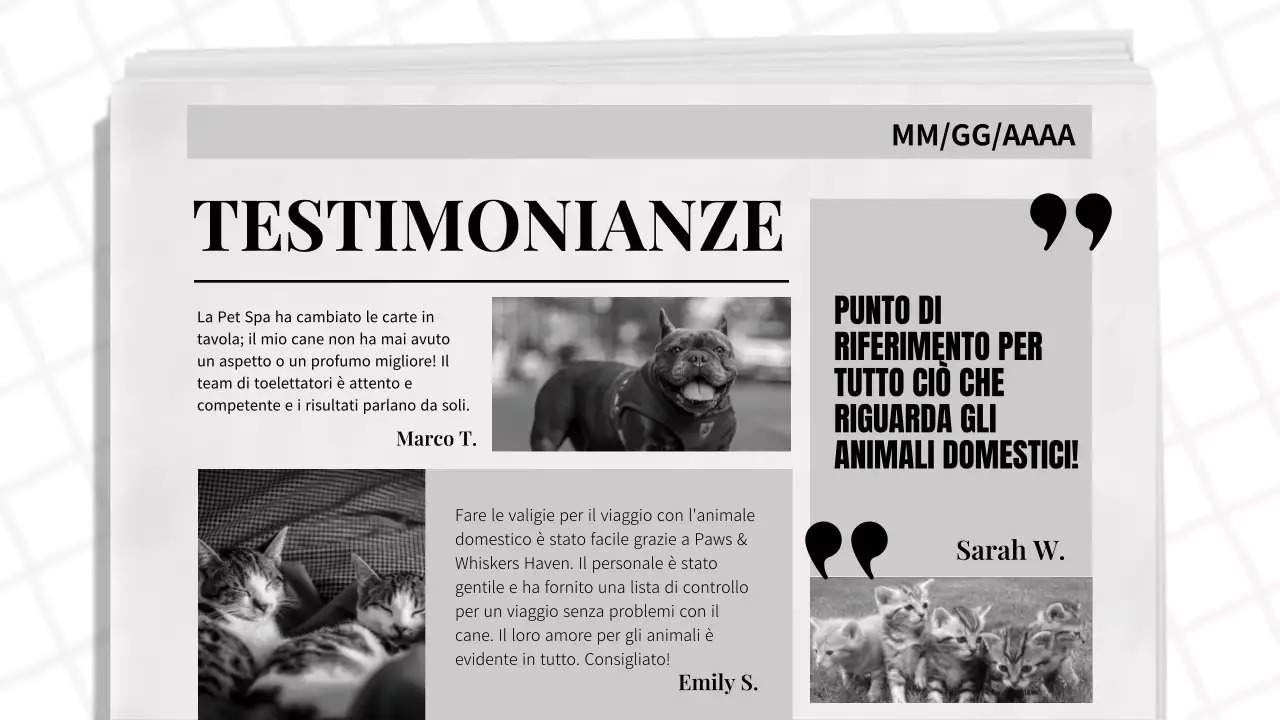 Rapporto d'affari a tema giornale classico blu e nero