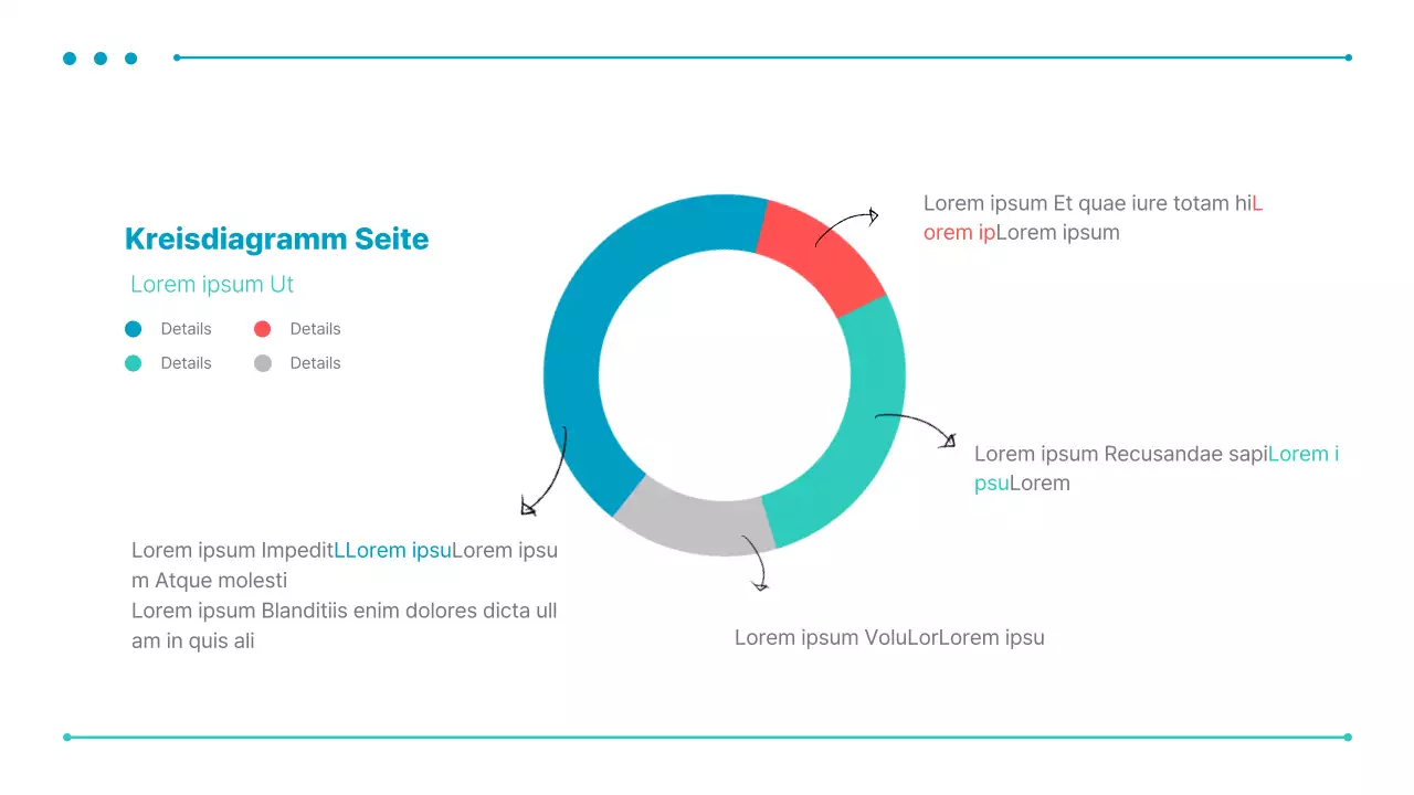 Eine einfache Geschäftspräsentation in Blau und Minze