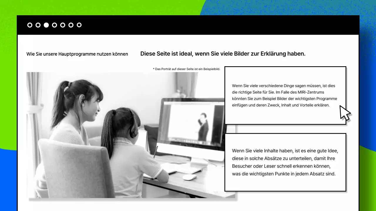 Eine Publikation mit Schwerpunkt auf Fotografie mit blauen und chartreusen Farbtönen