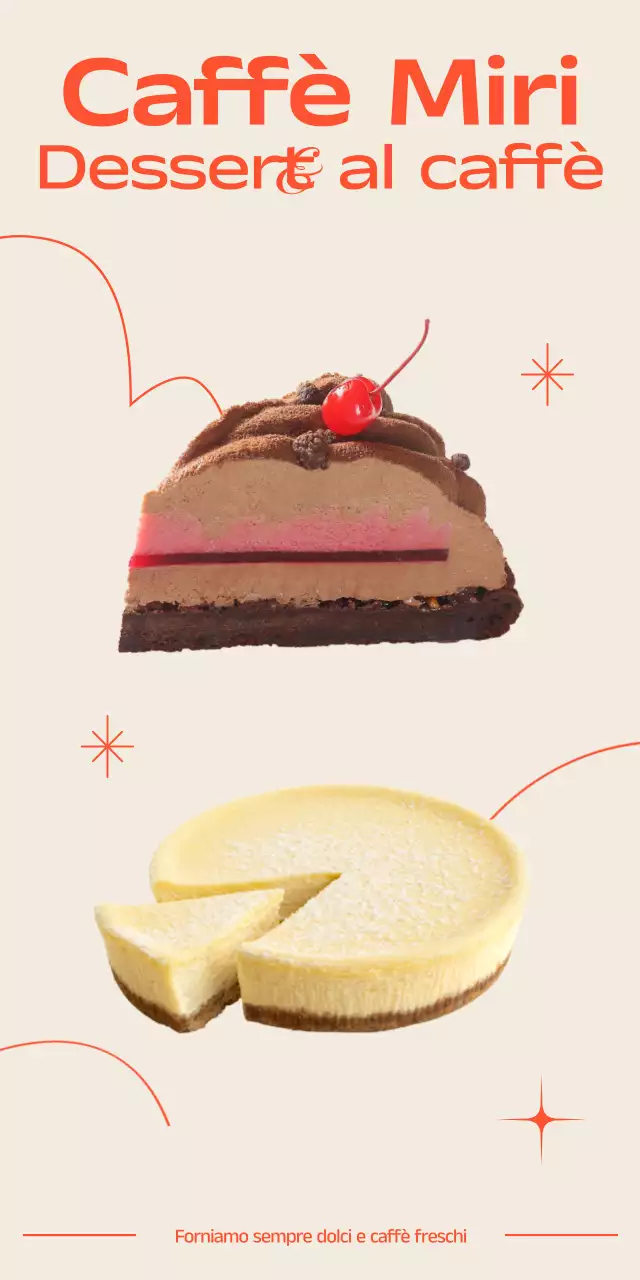 Promuovere le bevande da dessert del caffè con accenti arancioni