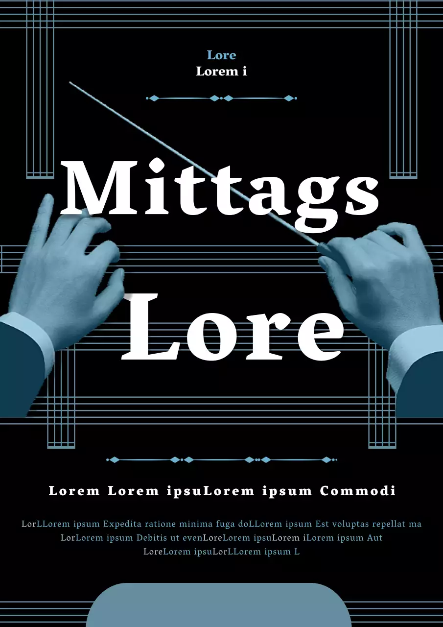 Moderner klassischer Konzertflyer in marineblau