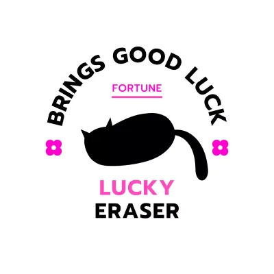 Desain alat tulis melingkar dengan kucing yang sedang berbaring