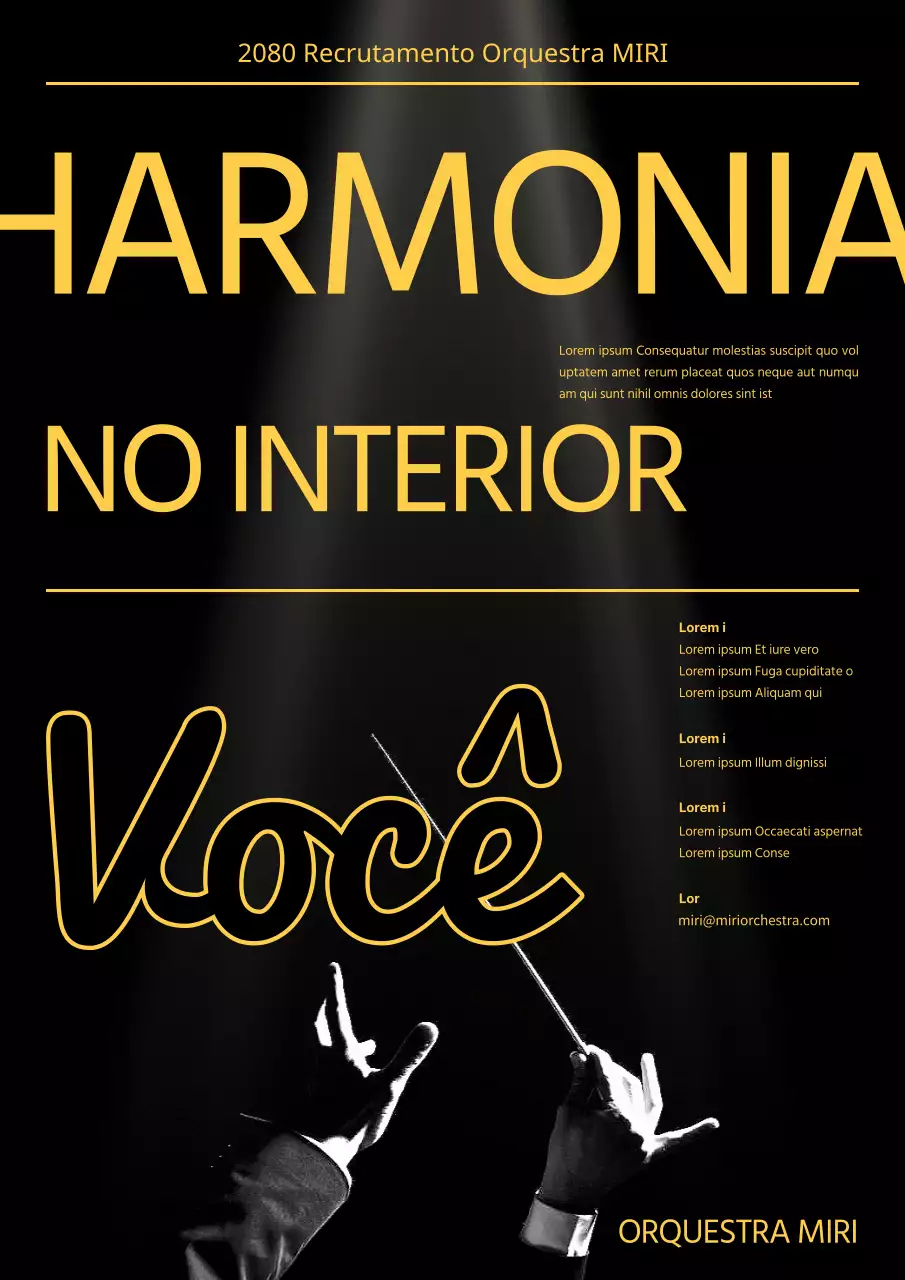 Um anúncio de recrutamento clássico a preto e amarelo