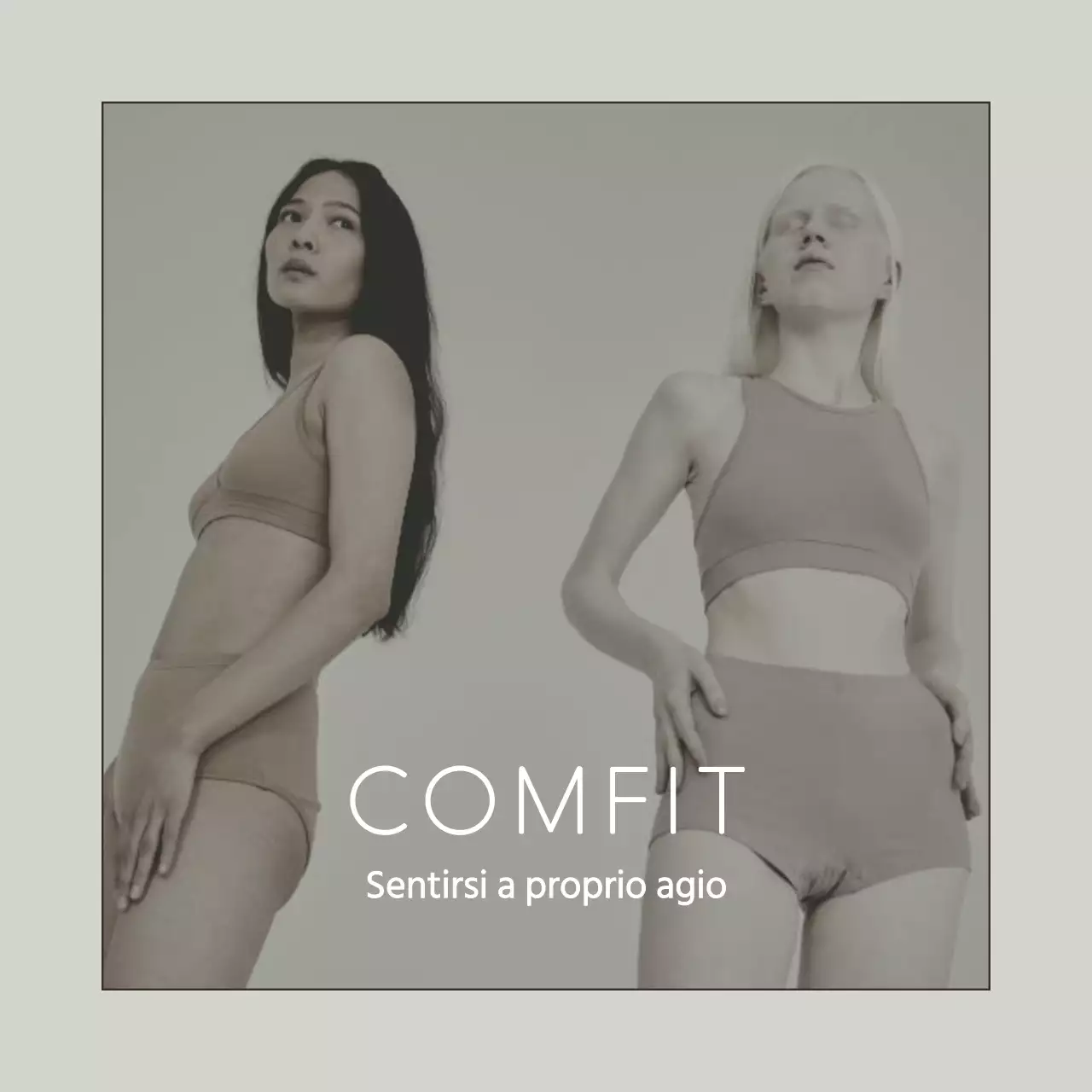 Pubblicità di biancheria intima semplice in bianco e chartreuse