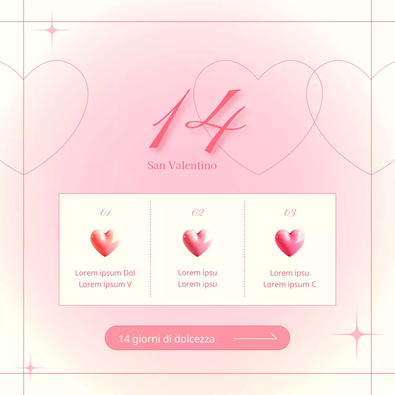 Promuovete un evento di San Valentino alla moda con uno sfondo avorio e rosa.