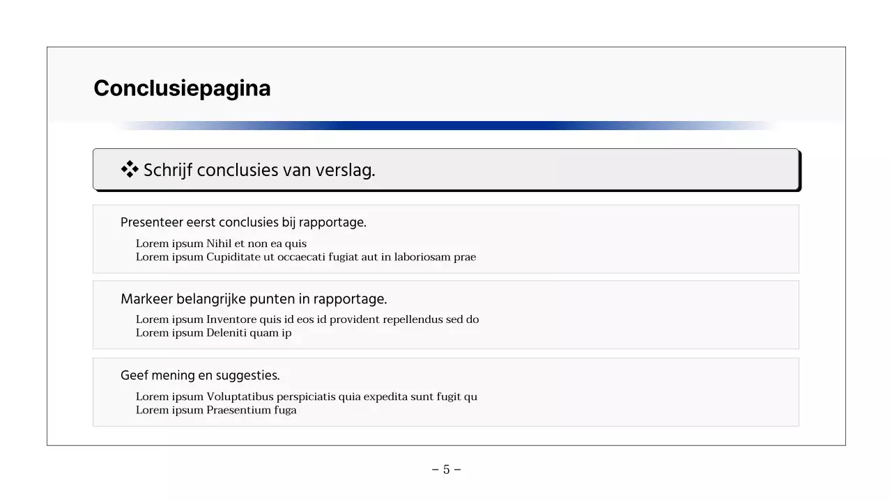 Basis printbaar rapport in marineblauw en grijs