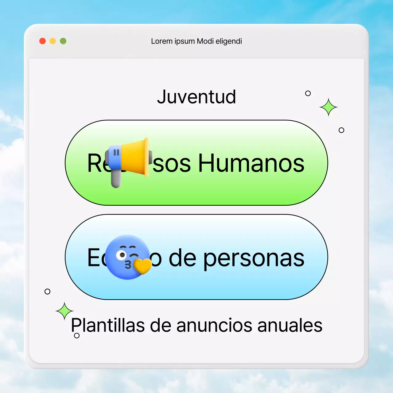 Anuncios de un año de RH en chartreuse y azul claro