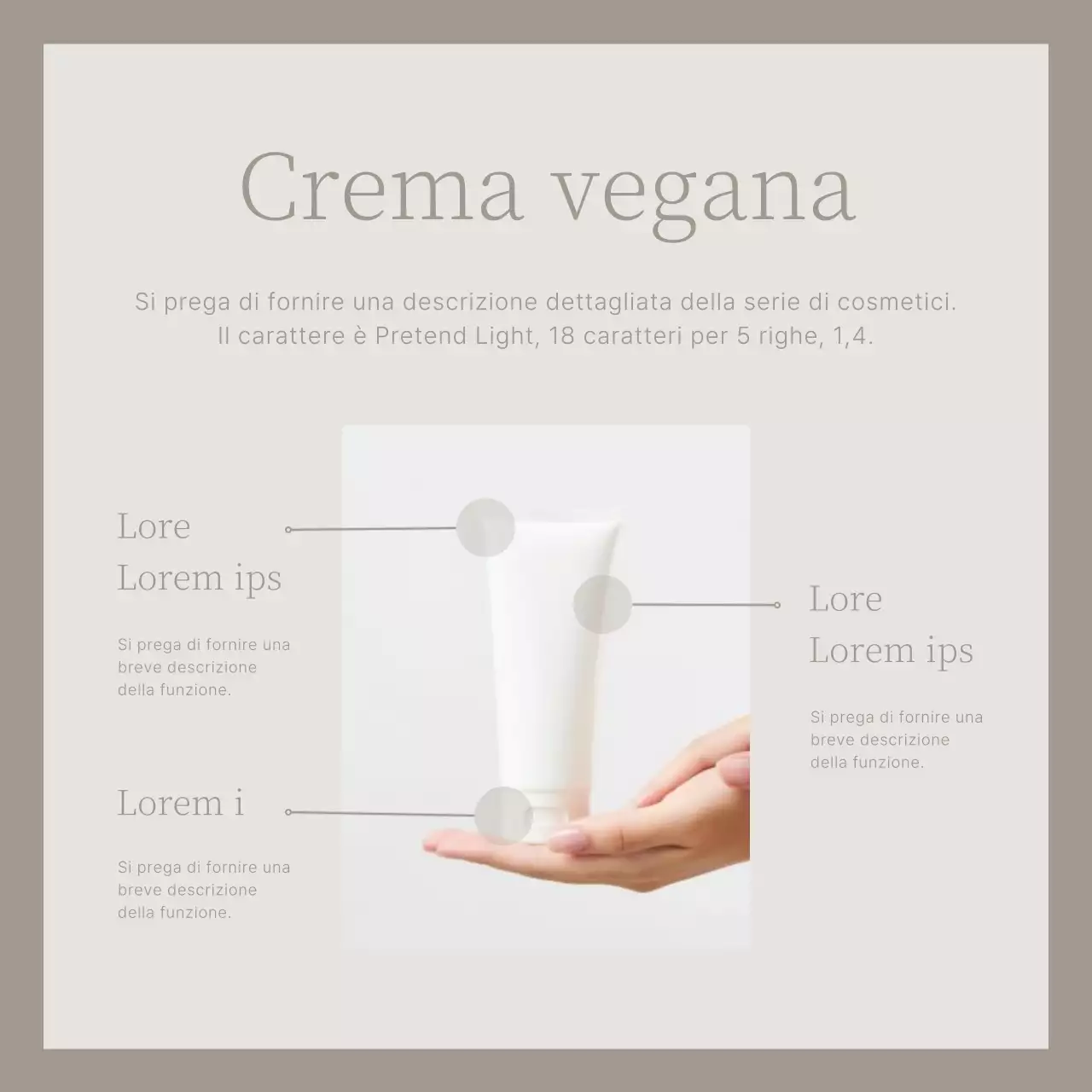 Promuovere una semplice cura cosmetica della pelle in beige