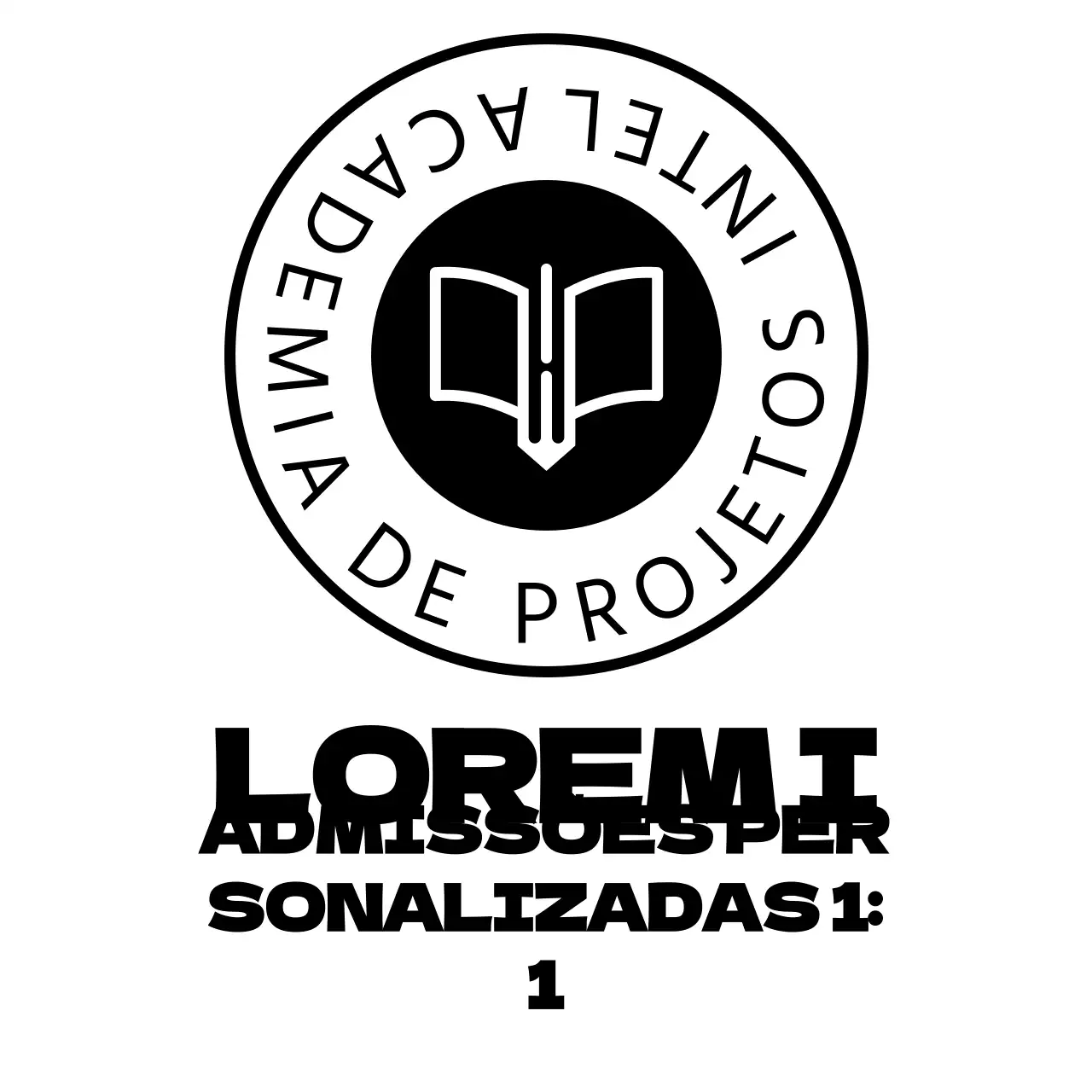 Promoção de uma agência de admissões de ensino com um logótipo de símbolo circular