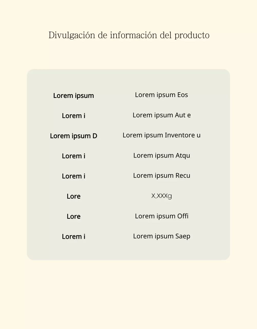 Anuncio de venta de una sencilla tarta beige y marfil