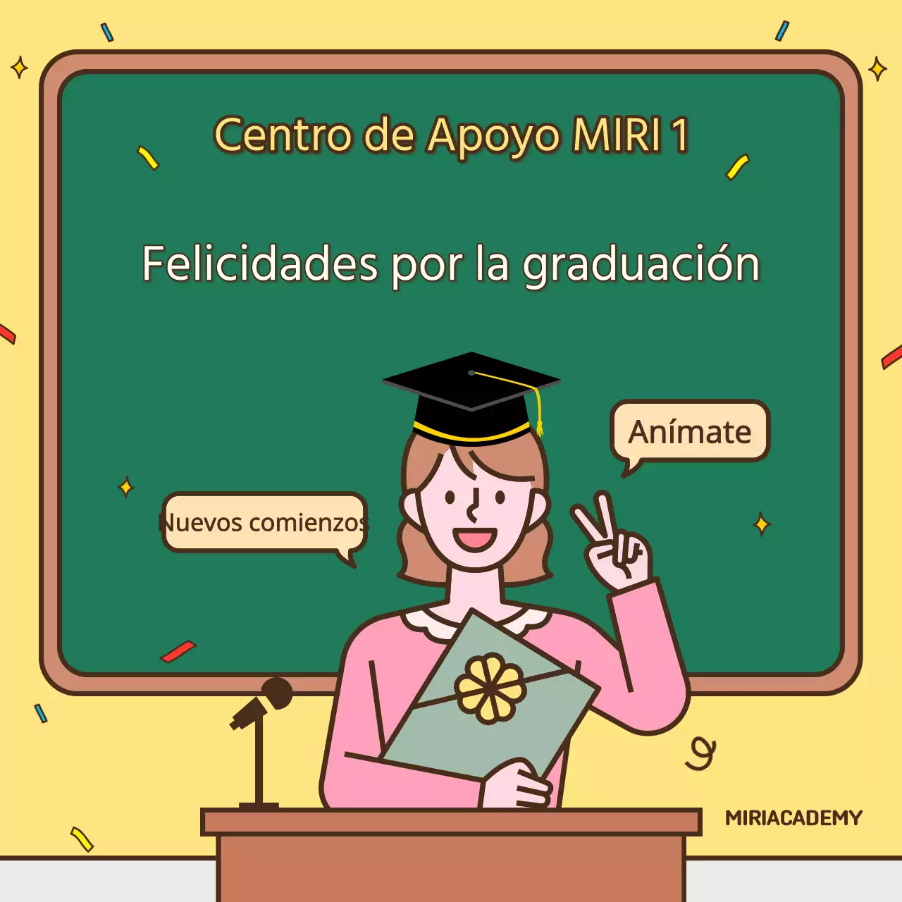 Un precioso post de graduación amarillo y verde