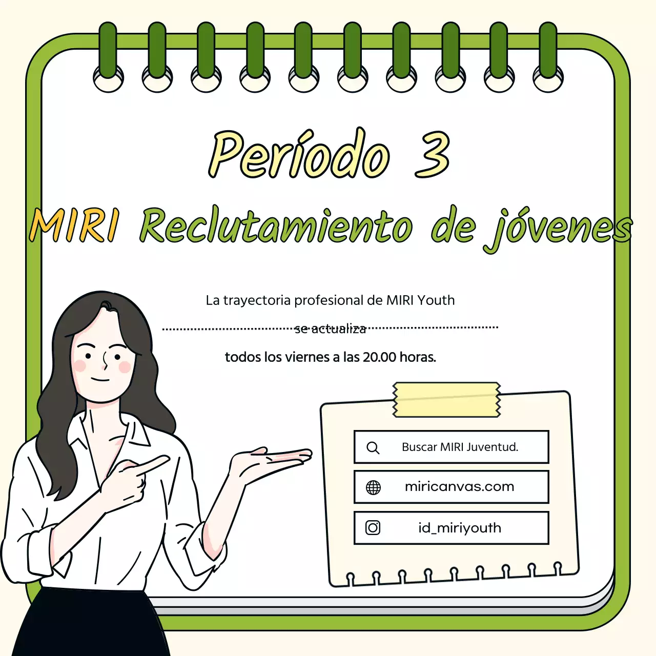 Una sencilla campaña de contratación amarilla y verde