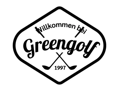 Einfaches Konzept Golfclub mit Golf-Logo und Handschrift