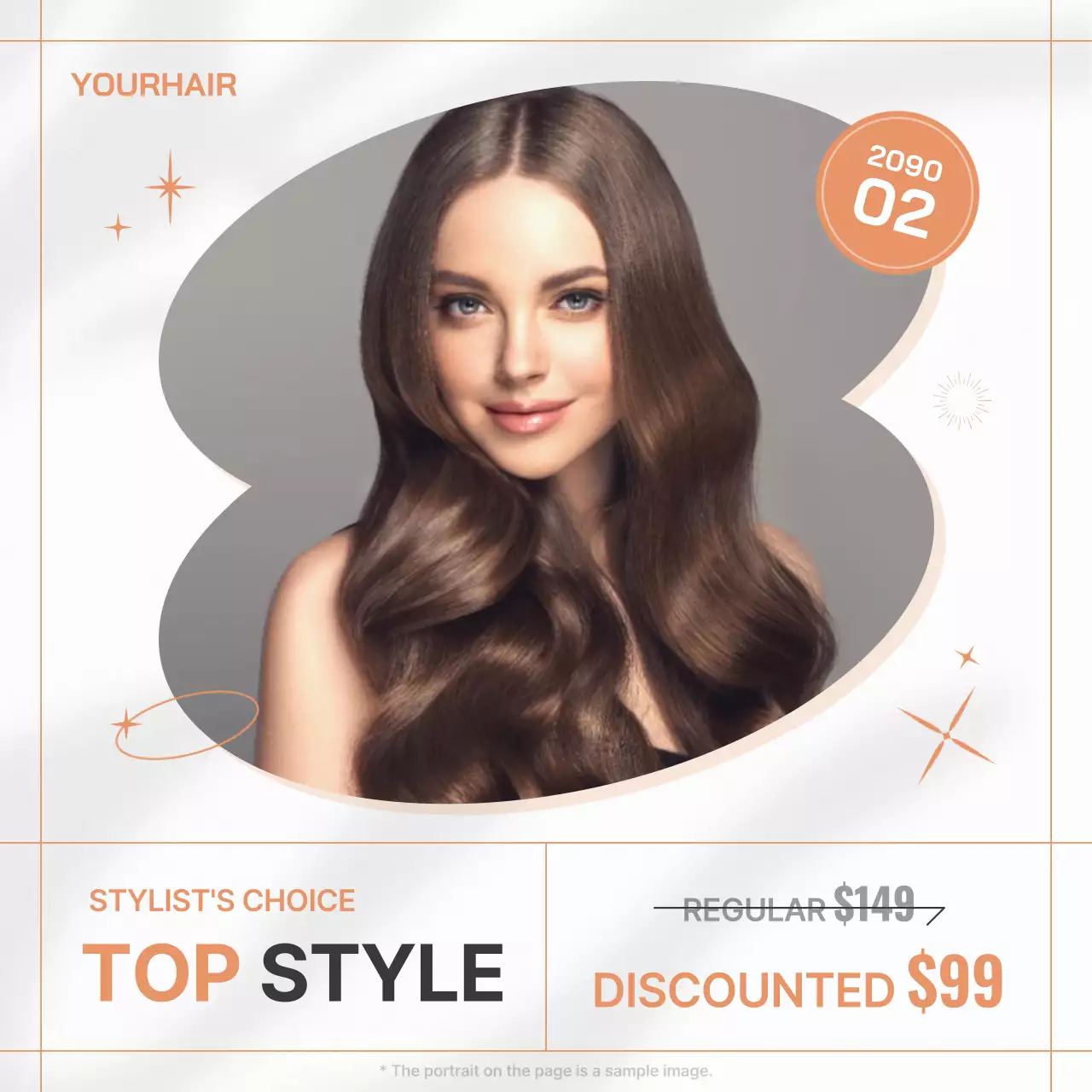 White Modern Hairstyle Promotion Social Media Post