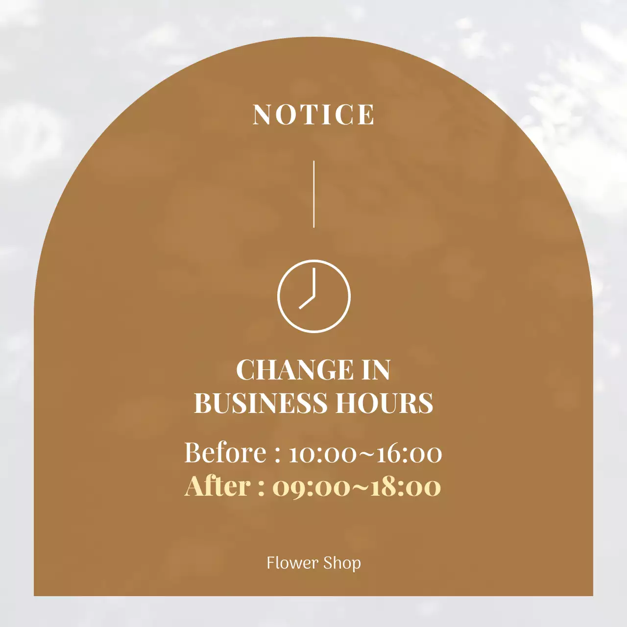 Brown Minimal Business Notice Instagram Post