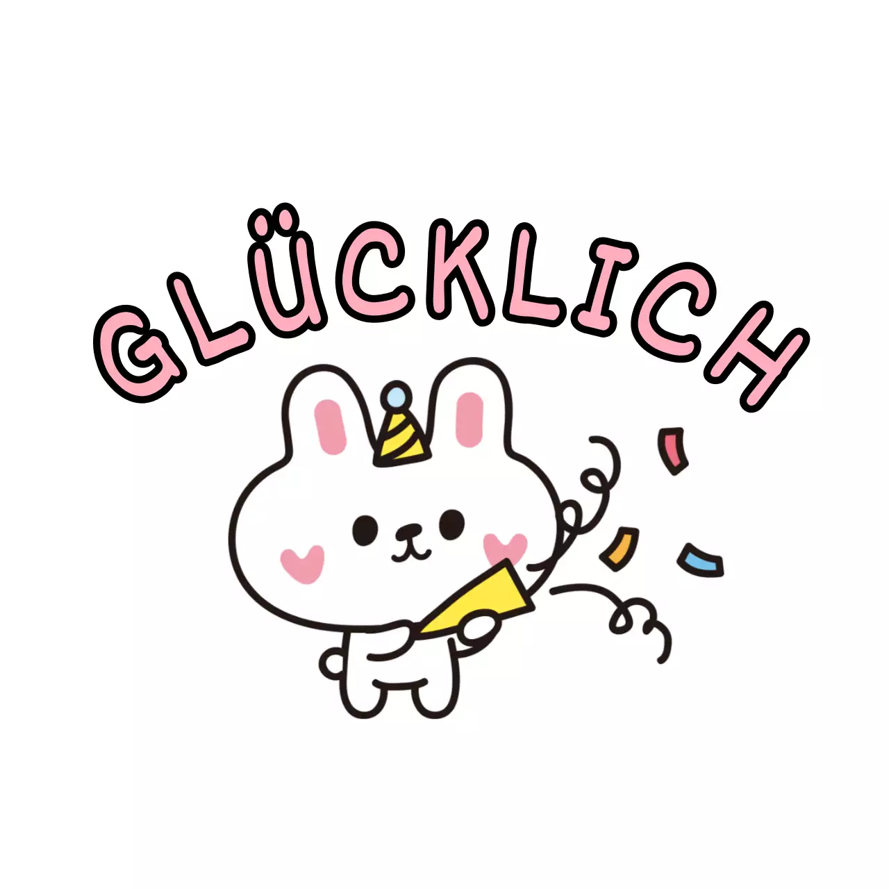 Niedliche Konzept-Glücksbringer mit Glückwunsch-Häschen-Zeichen