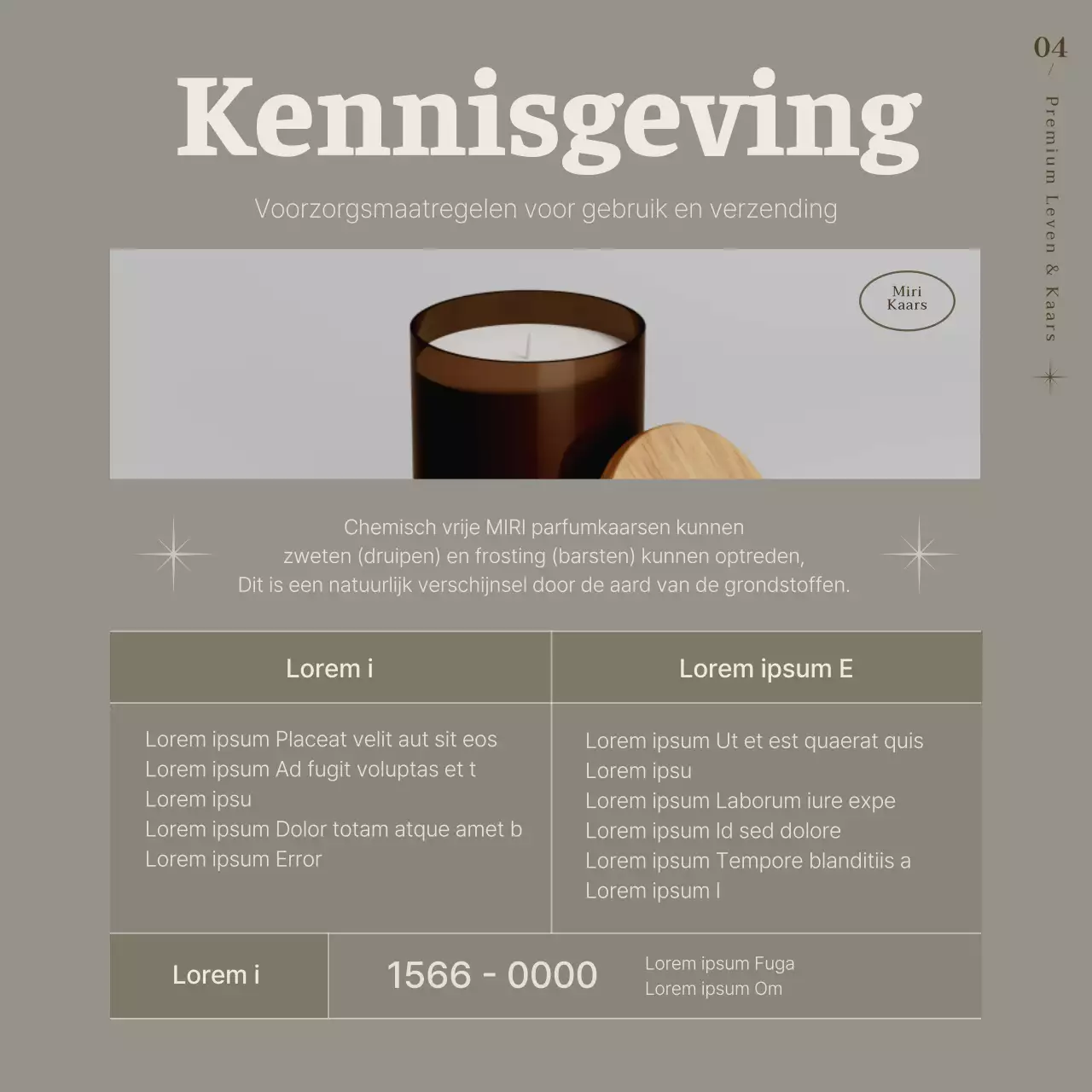 Een eenvoudige kaars in beige promoten