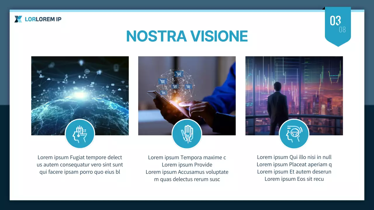 Semplice presentazione aziendale in menta e blu navy