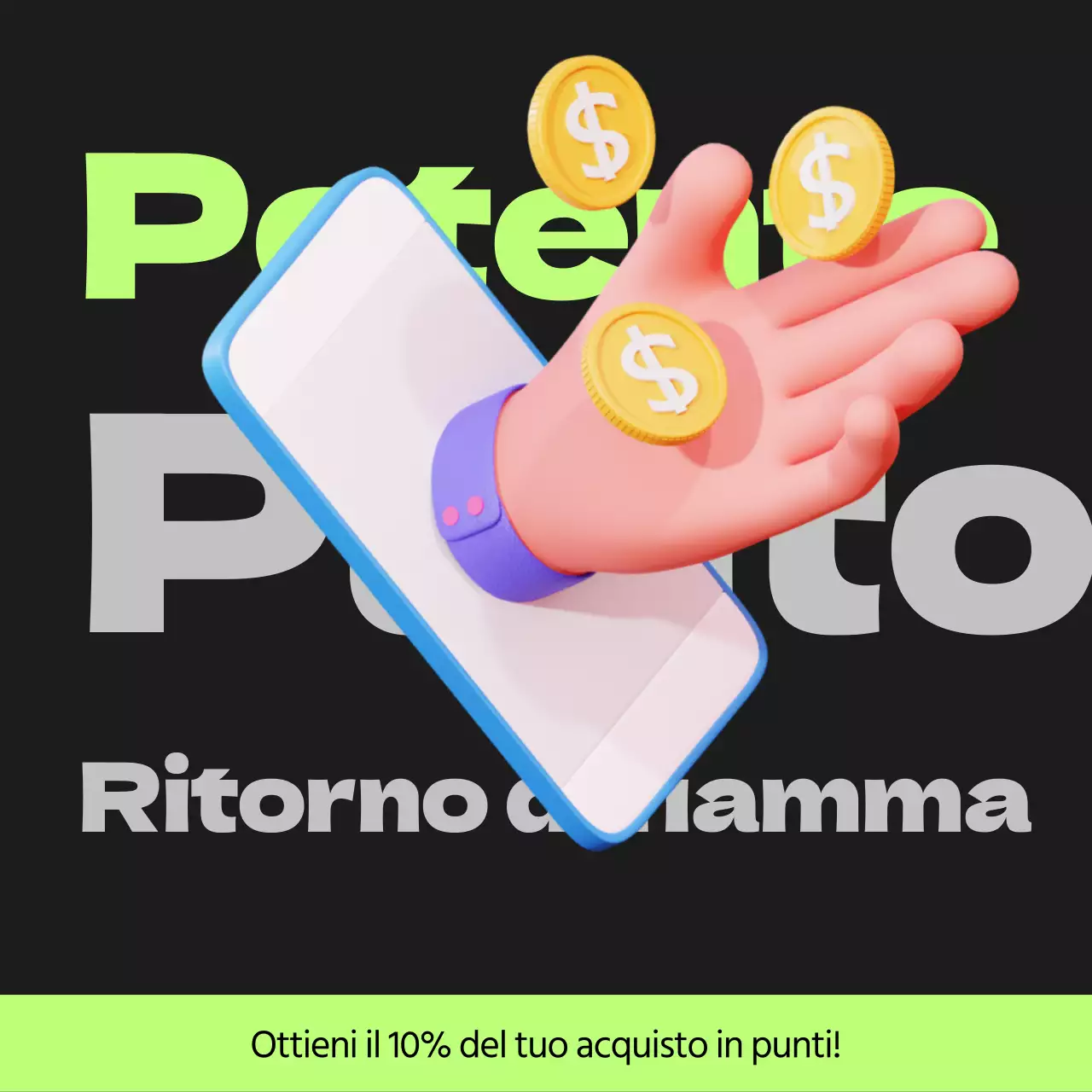 Posta in gioco Cyberpunk punti in nero e verde lime