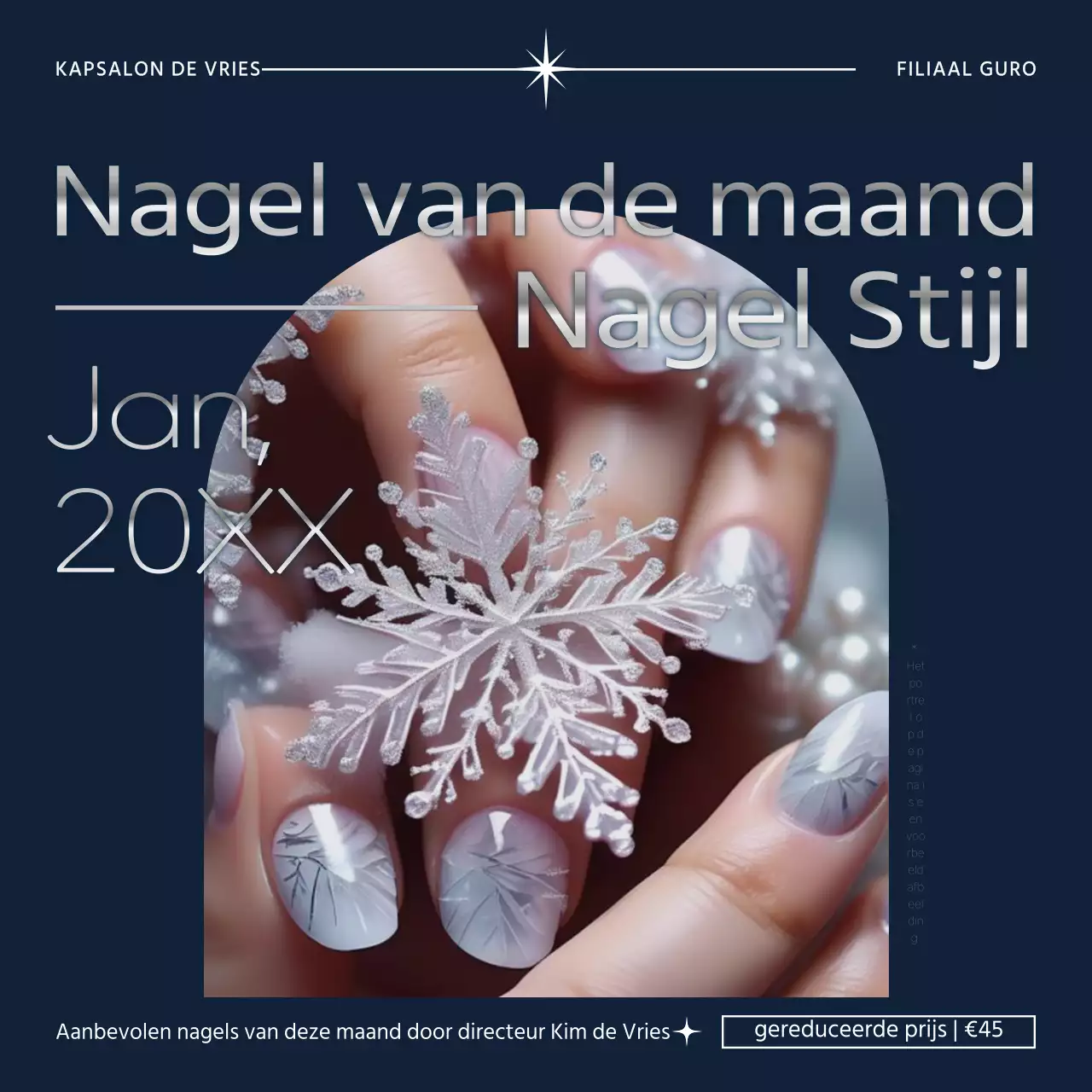 Bevorder moderne nagelaanbevelingen in marineblauw en zilver