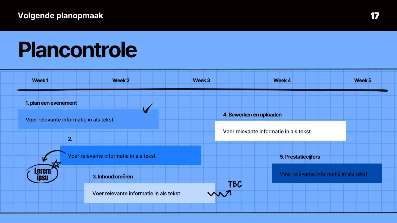 Kitscherig vergadermateriaal in blauw