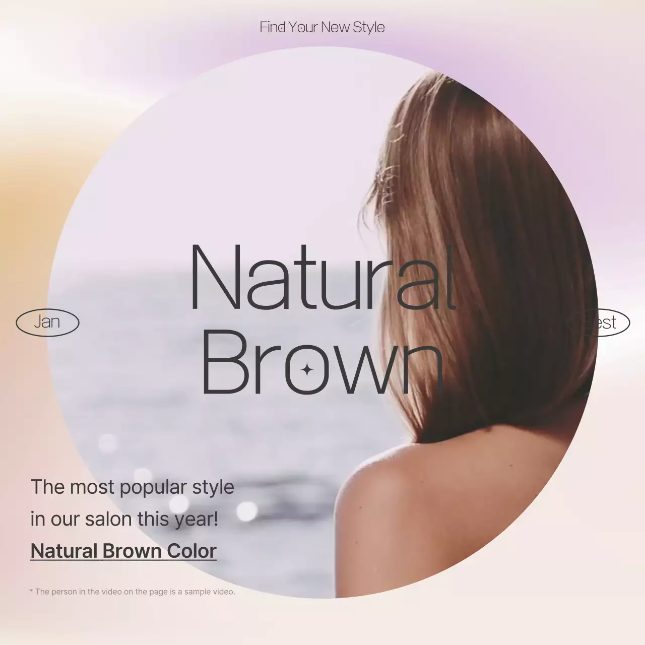 브라운 모던 헤어 프로모션 소셜 미디어 게시물