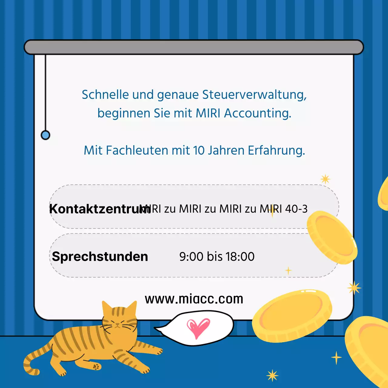 Marineblaue und weiße Buchhaltung auf den Punkt gebracht