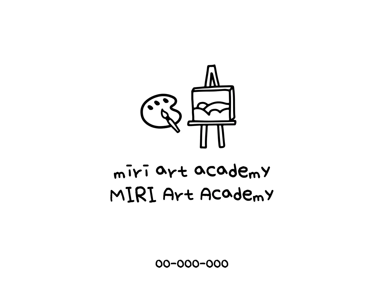 A drawing-like art school with palettes and canvas paintings