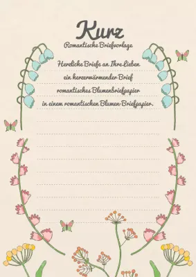 Klassisches floral illustriertes Briefpapier in Beige und Rosa