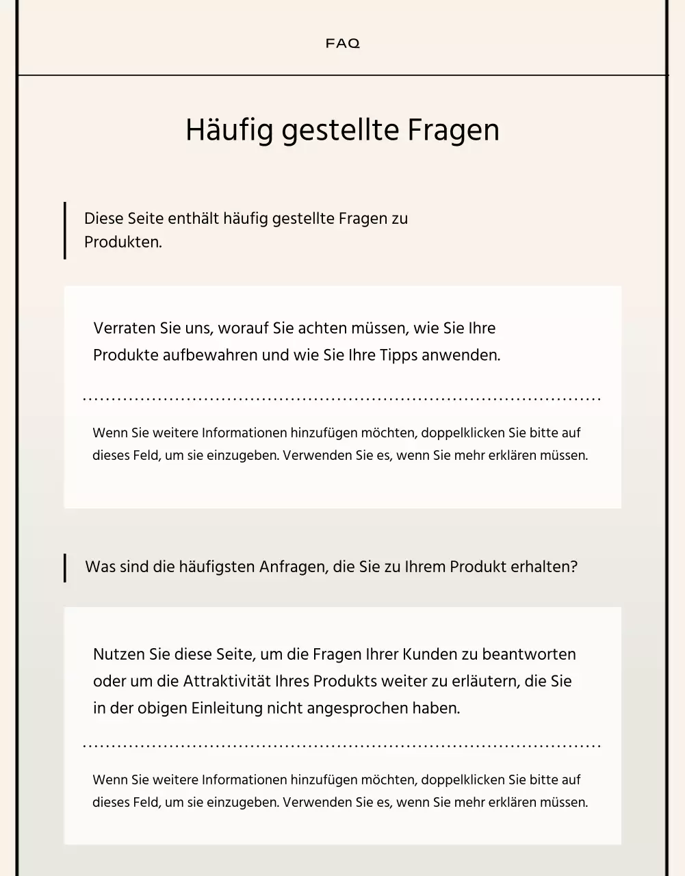 Basic-Style in Schwarz und Beige Markenzeichen des Handels