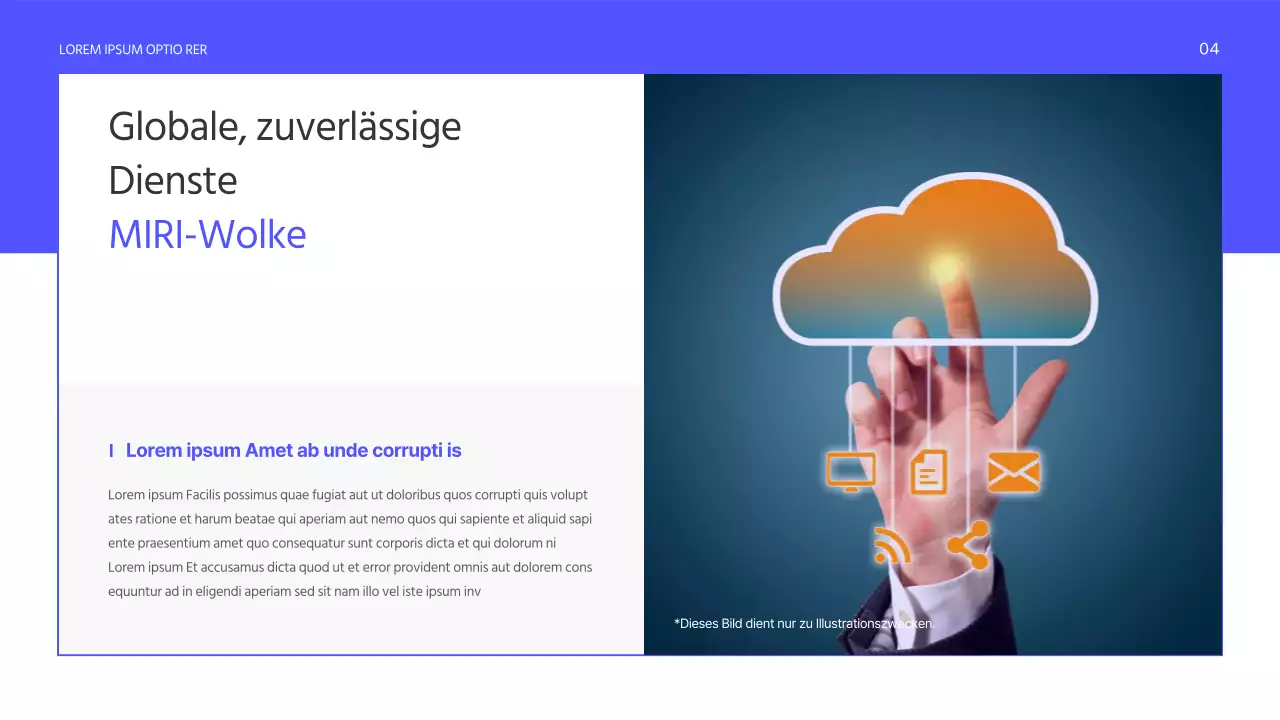 Ein einfacher, violetter Prospekt für Unternehmensdienstleistungen