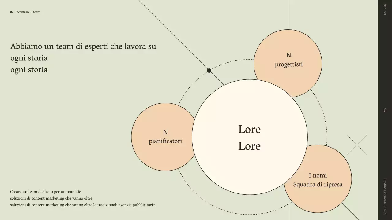 Un semplice profilo aziendale di storytelling in beige