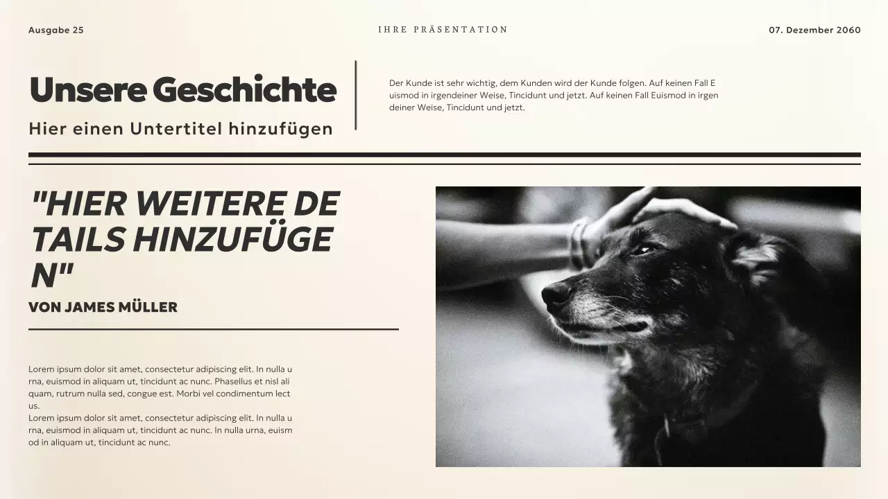Schwarz und Beige Vintage News Theme Business Material