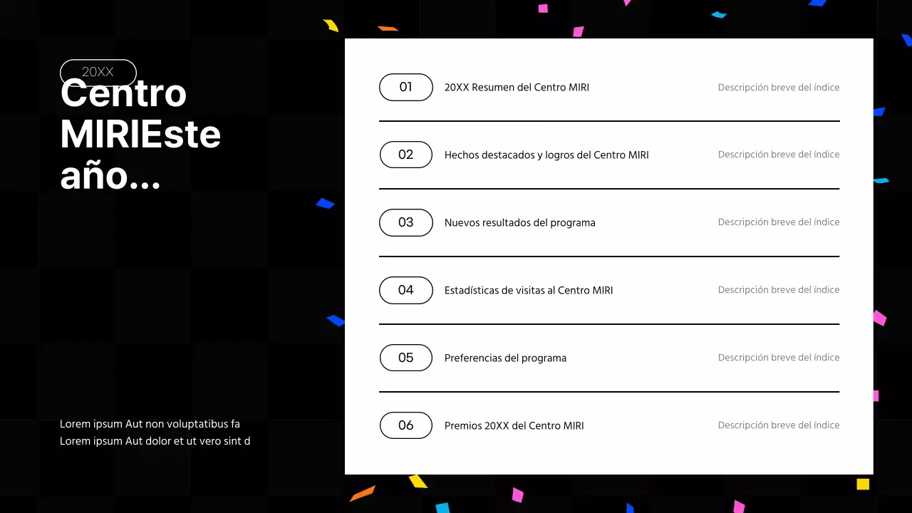 Informes financieros de fin de año en rosa fuerte y colores fluorescentes