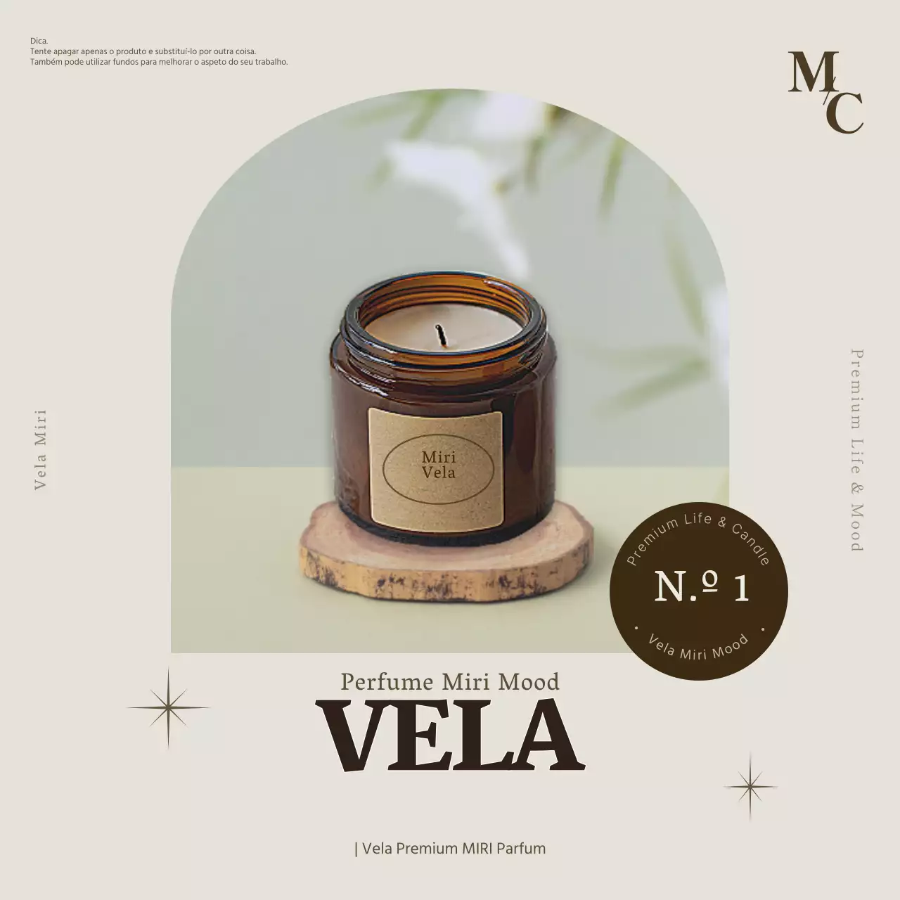 Promover uma vela simples em bege