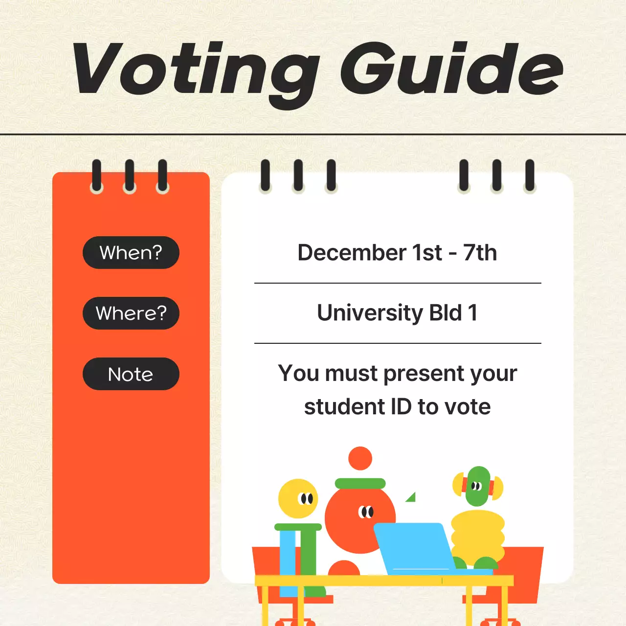 Undangan Pemilihan Sekolah Modern Berwarna-warni di Instagram Carousel