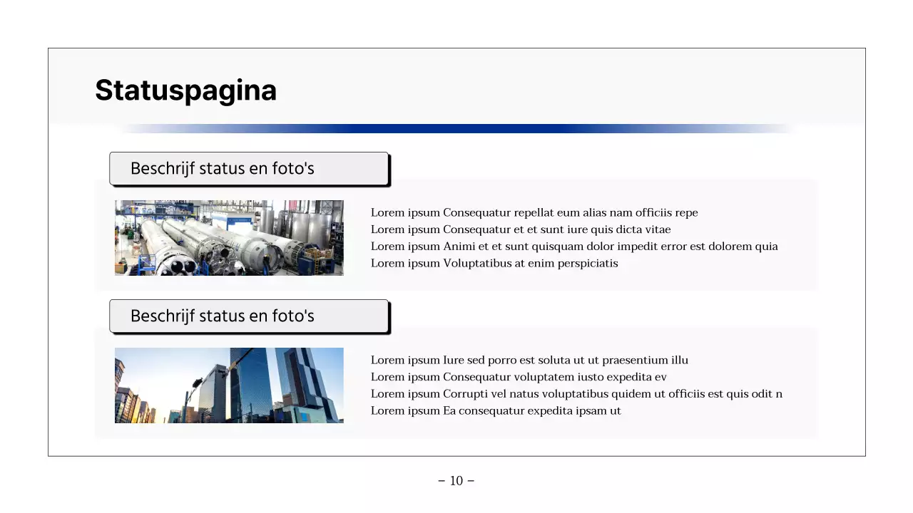 Basis printbaar rapport in marineblauw en grijs